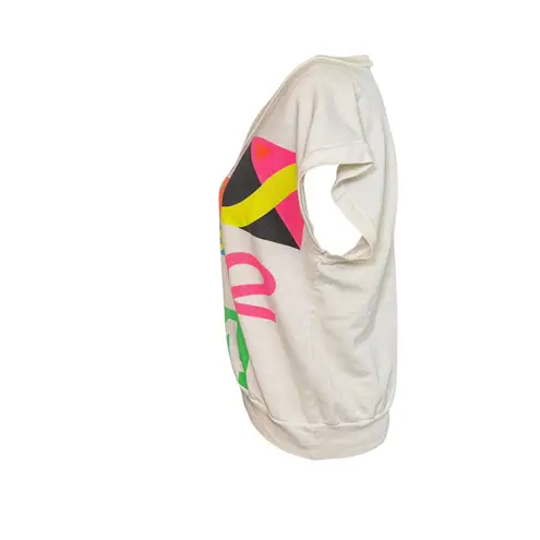 Vintage Variety USA Crewneck Short Sleeve Colorful Graphic Sweatshirt Medium White