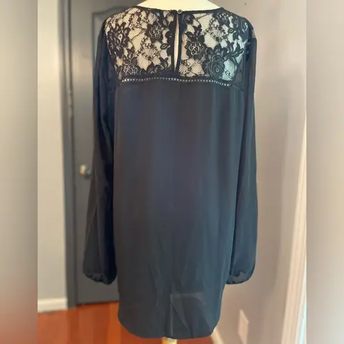 Belle Sky Elegant Black Lace Long Sleeve Cottagecore Women's Top