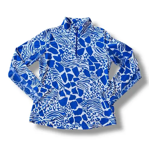 IBKUL Matilda Mock Zipper Neck Long Sleeve Blues Blue