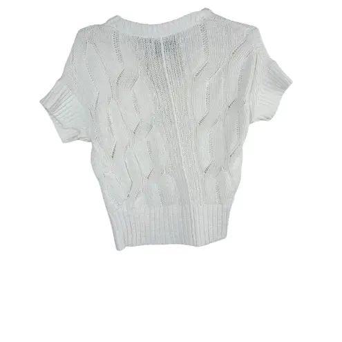 Brochu Walker Ivory Cable Knit Cropped Sweater