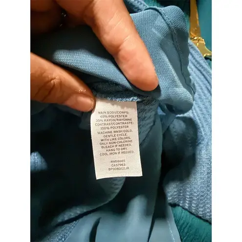 Sun & Shadow Women's Blue Waffle Knit Long Sleeve Top Size S