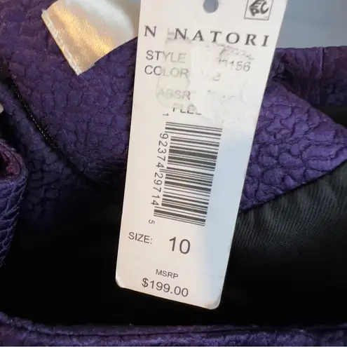 Natori Purple & Black Textured Size 10 Sleeveless Sheath Fit & Flare Dress(Flaw)