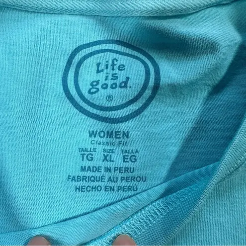 Life is Good  Man with Umbrella In The City Raining Shirt Shortsleeve in Blue XL thumbnail 7