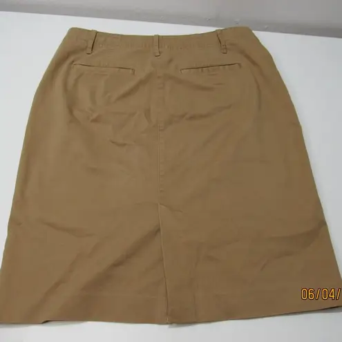 Ralph Lauren Lauren  Women Size 6 Tan Khaki Cotton Canvas Preppy Y2K Pencil Skirt