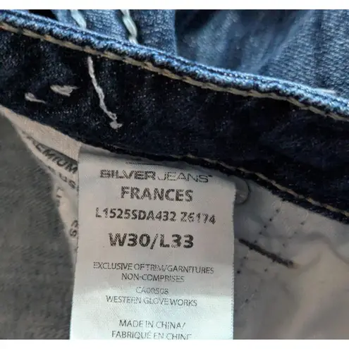 SILVER JEANS Frances Flare W30 L33 Y2K Western Thick Stitch Bootcut Blue Size 30