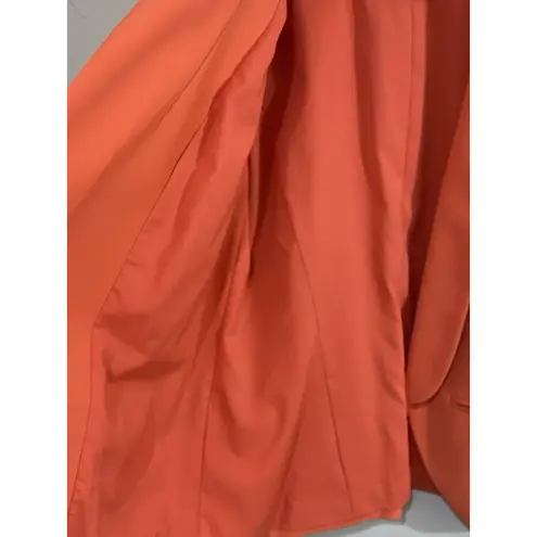 Trouvé Women’s Draped Collar Blazer Jacket Coral Open Front Structured SZ XS