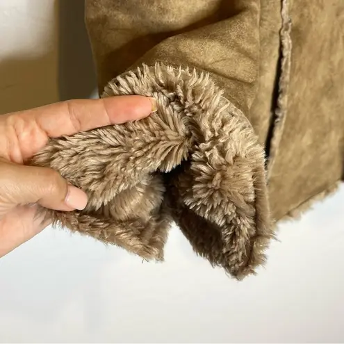 Gloria Vanderbilt Women’s Brown Faux Fur Coat Vintage Mob Wife Glam Size Medium