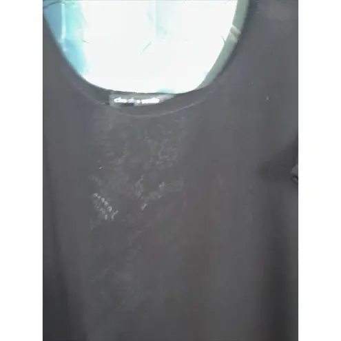 Cha Cha Vente Low High Black Silky Lacey Back Blouse 3xl