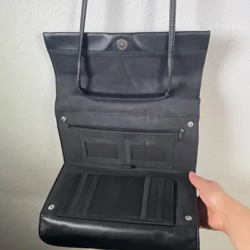 Kolton Black Leather Shoulder Bag with Minimalist Design