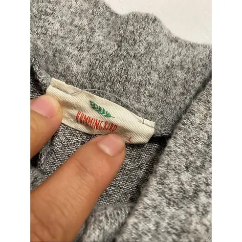 Hummingbird Gray Mock Neck Long Sleeve Top – Soft Knit Basic Size L