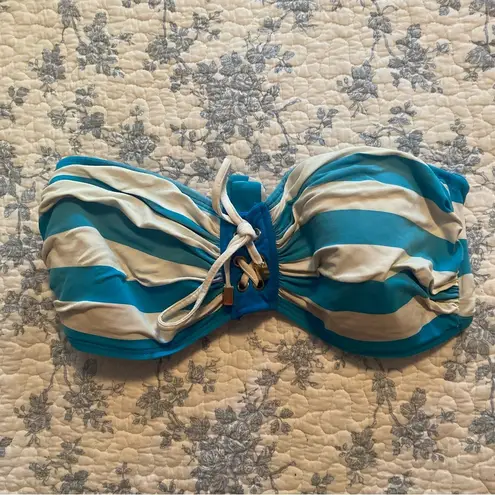 Bleu Rod Beattie Blue | Rod Beattie Strapless Blue and White Stripe Bikini Swimsuit Size 12