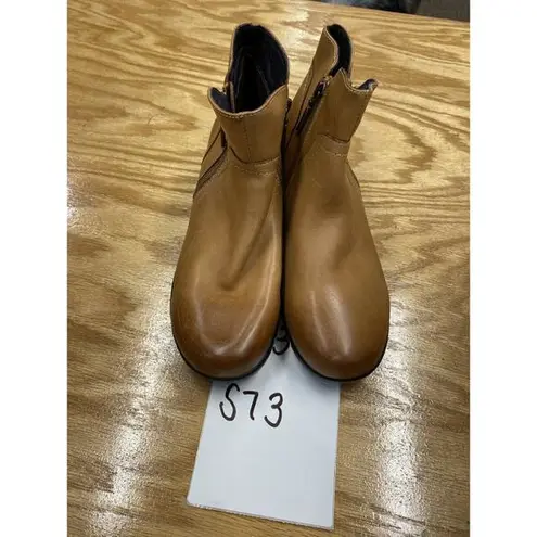 Propet Waverly Ankle Bootie Womens 7.5W Brown Leather Side Zip Round Toe WFX085L Size 7.5