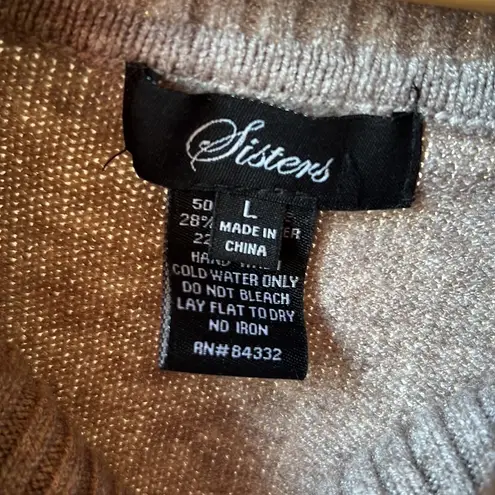 Sisters Light Brown Sweater Poncho Size Large Tan