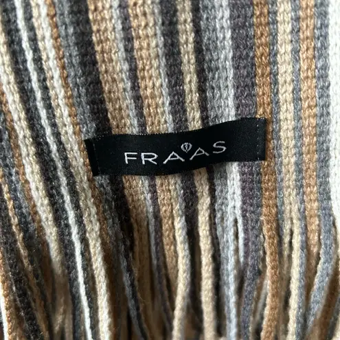 Striped Fringe Scarf Brown