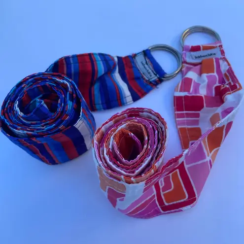 Colorful Striped and Geometric Belts Blue