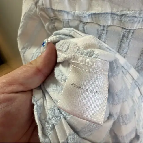 Jane and Delancey Button Front Cotton Gauze Vertical Stripe Blouse Long Sleeve - Image 5