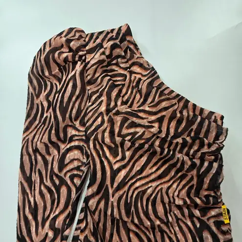 DUNDAS x REVOLVE Norma Mini Dress in Natural Zebra Small Black