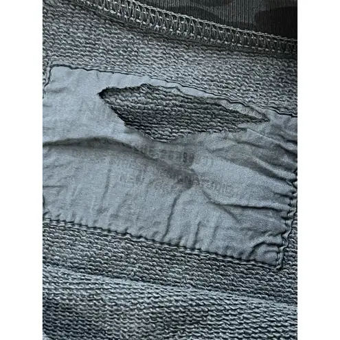 NILI LOTAN Camo Sweatshirt Medium Gray NEW Camouflage Casual Crew Neck Cotton