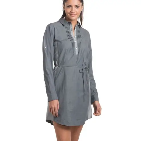Kuhl Long Sleeve Kiley Dress in Charcoal/Daylily Size Medium