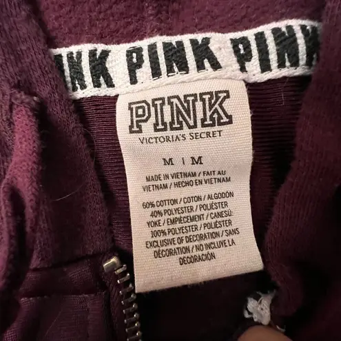 Vintage Y2k 1990's PINK Burgandy Floral Dog Long Sleeve Full Zip Hoodie Medium Purple