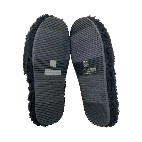 INC Dinnaa Black Sherpa Slide Slippers 6M