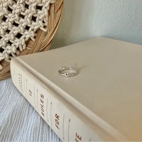 Love Heart Abstract Silver Ring Vintage Cleangirl Minimal Simple Neutral Promise Jewelry