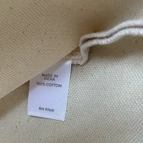 J. Jill 100% Cotton Canvas Tote Bag Sturdy Market Beach Vacation Overnight Bag