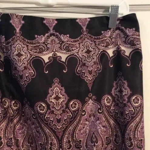 Inc international Jewel colors Fleur Di Lis A line career skirt womens size 14