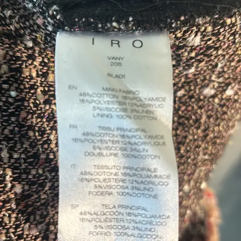 IRO NWT Paris tweed short sash high-waist, Vany frayed bouclé tweed.