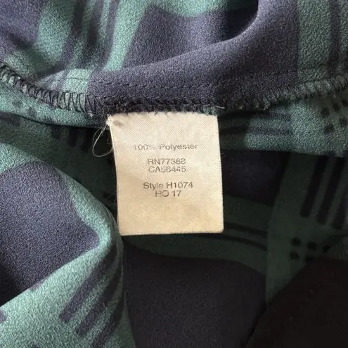 J Crew Shirt Women Medium Green Navy Blue Tartan Plaid Career Casual Versatile