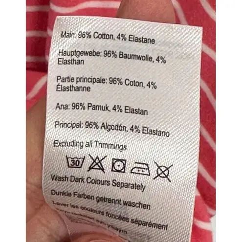 Joules Pink Striped V Neck Short Sleeve Knit Dress Size 4 Casual Pink