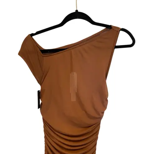 AFRM Biona Ruched Maxi Dress In Dark Clay Brown