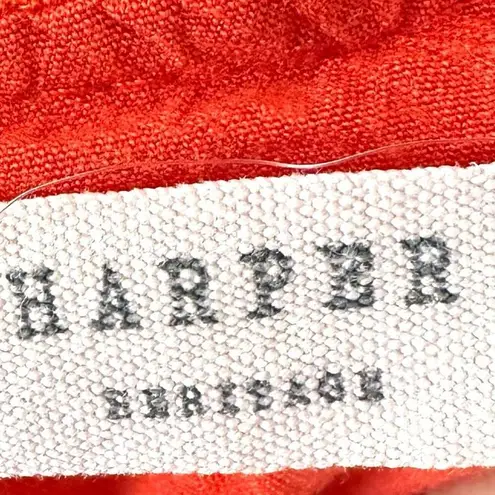 Harper burnt orange floral short sleeved V neck crop top