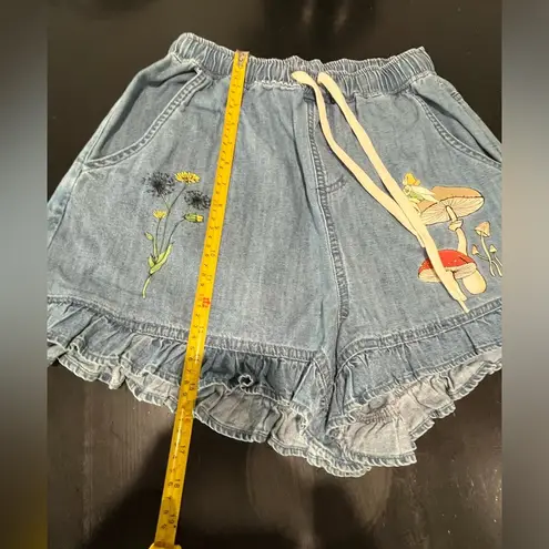 Disney Peter Pan Tinker Bell Denim Ruffle Shorts