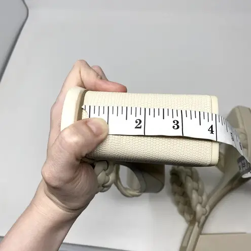 Dolce Vita Ivory Ashby Platform Braided Faux Leather Sandal Block Heels 9.5 White