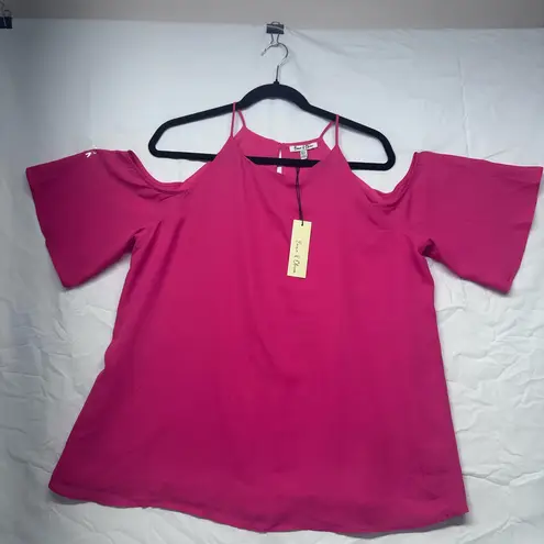 Emma & Olivia Vibrant Magenta Blouse Size XL NWT Pink