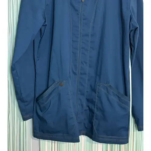 Dickies Carolina Blue Scrub Jacket, Zip Closure, Pockets, CAR, Style DK302, L