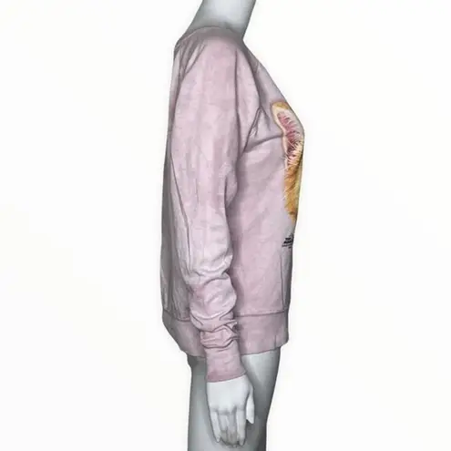 The Mountain Sweatshirt Womens Medium Pink So Kissable Cat Slouch Crew Tie Dye