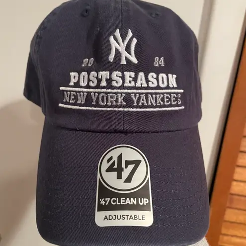 47 Brand ‘47 Adult 2024 MLB Postseason New York Yankees Navy Cleanup Baseball Hat NWT
