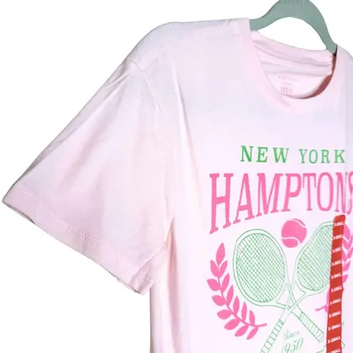 Hamptons Destinations Tennis Club Short Sleeve Graphic Tee Size XS Pink T