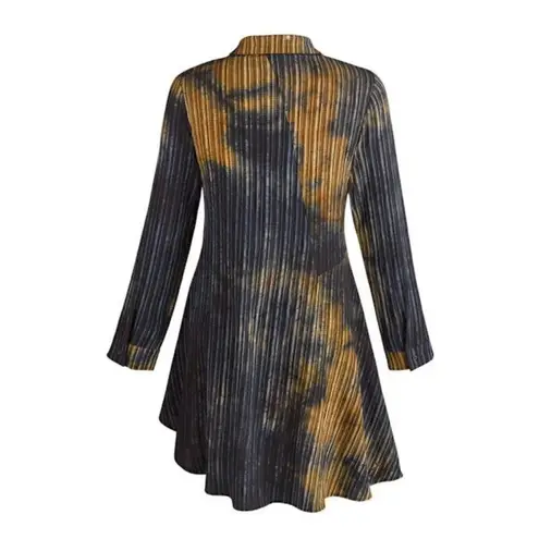 Adore blue and beige asymmetrical popover blouse Black Size M