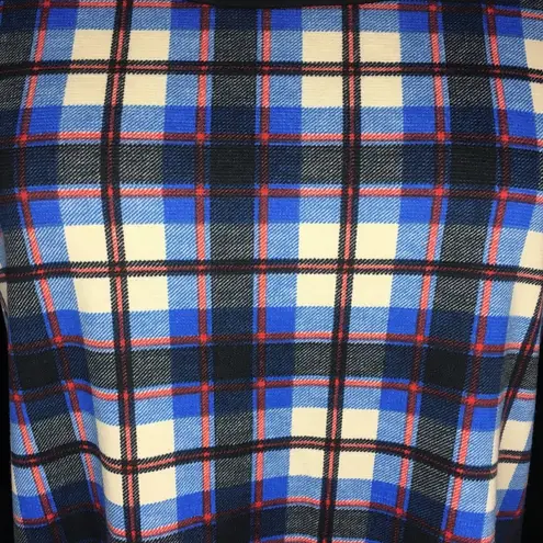 a.gain Blue Plaid Raglan Long Sleeve Shirt, Small