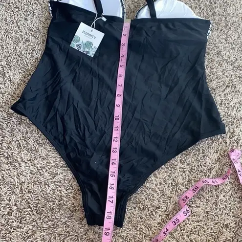 B2prity women’s large polka dot tummy control swimsuit Black