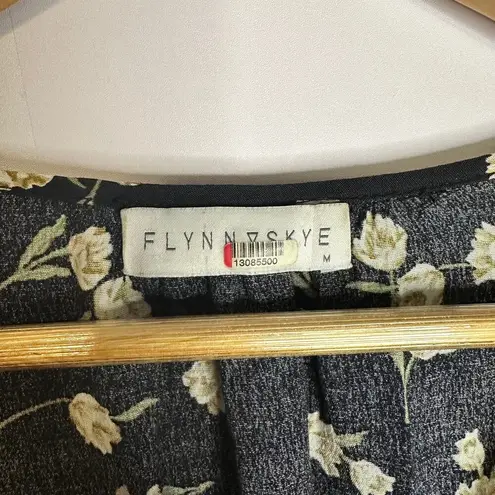 Flynn Skye Elsie Black Tulip Floral Midi Maxi Boho Dress Women's Medium