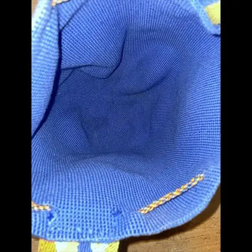 Bag Wayuu Mochila Bucket Boho Colombia Rioacha Slate Blue Turquoise‎ Orange