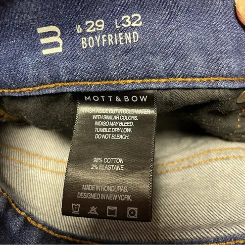 Mott and Bow Boyfriend Jeans Womens 29X32 (31) Blue Denim Dark Wash Stretch Size 29