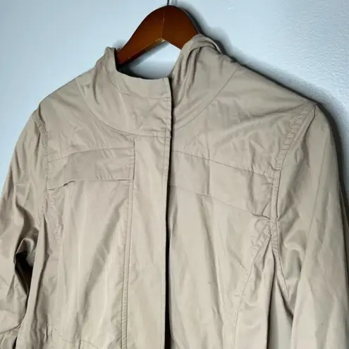 NYDJ Brushed Twill Anorak tan beige Plus Size hooded pockets zipper Jacket 1X