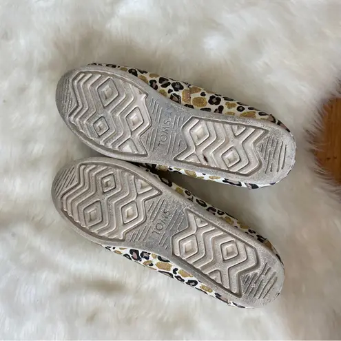 Toms Alpargata Cheetah Glitter Faux Fur Lined Slip On Shoes