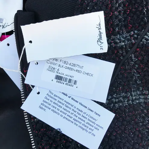 3.1 Phillip Lim women’s textured cropped Boucle-Tweed track jacket US 6 small