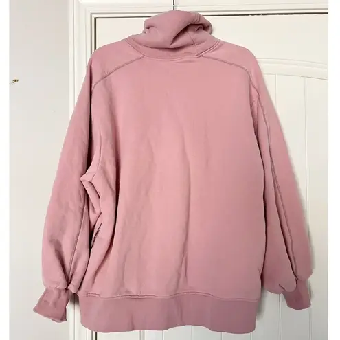 LIT Active Whisper Oversized Turtleneck Sweatshirt Pink Size XS